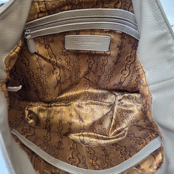 Tignanello 100% genuine leather taupe hobo shoulder bag. - Picture 2 of 8